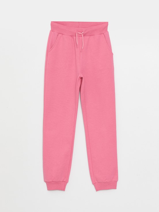 Dik Yaka Baskılı Uzun Kollu Kız Çocuk Sweatshirt ve Eşofman Altı PEMBE
