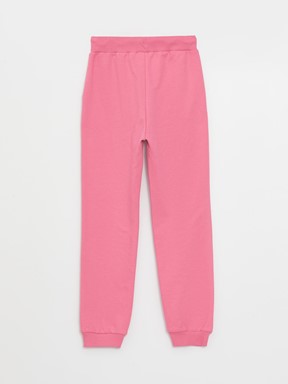 Dik Yaka Baskılı Uzun Kollu Kız Çocuk Sweatshirt ve Eşofman Altı PEMBE