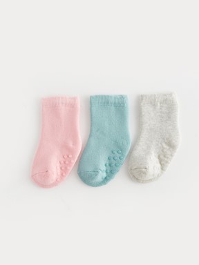 Basic Kız Bebek Soket Çorap 3'lü UÇUK PEMBE