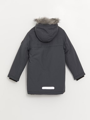Kapüşonlu Erkek Çocuk Parka ANTRASİT