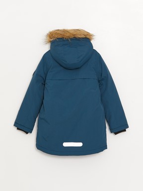 Kapüşonlu Erkek Çocuk Parka KOYU İNDİGO