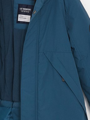 Kapüşonlu Erkek Çocuk Parka KOYU İNDİGO