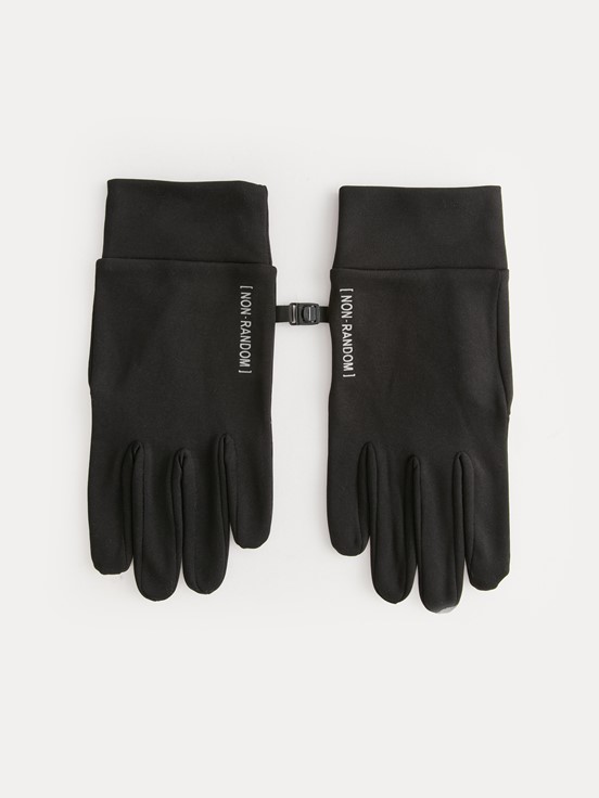 Yazı Baskılı Erkek Eldiven SİYAH