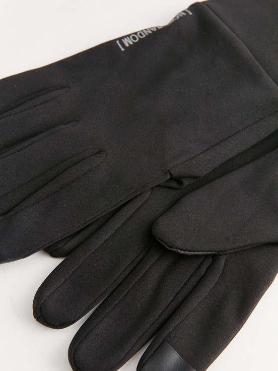 Yazı Baskılı Erkek Eldiven SİYAH