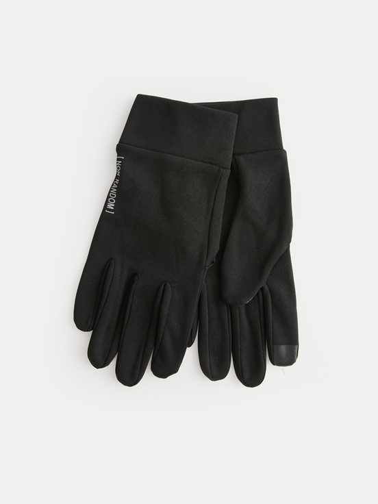 Yazı Baskılı Erkek Eldiven SİYAH