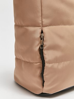 Fermuar Detaylı Kadın Omuz ve Kol Çantası BEJ