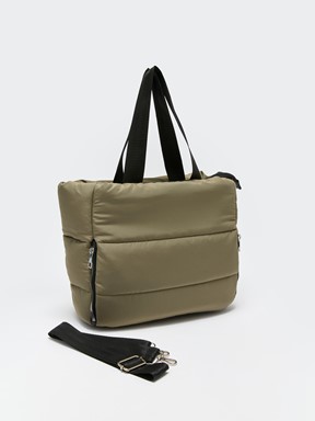 Fermuar Detaylı Kadın Omuz ve Kol Çantası BEJ