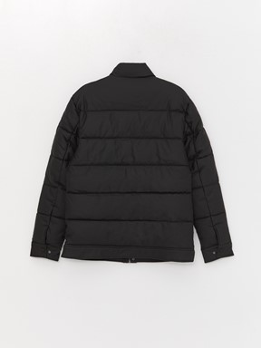 Standart Kalıp Dik Yaka Erkek Şişme Mont YENİ SİYAH