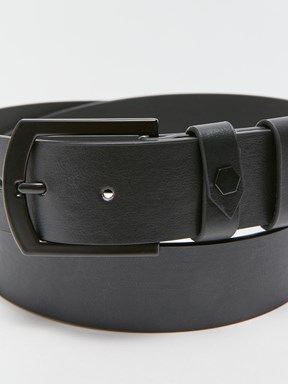 Deri Görünümlü Erkek Kemer SİYAH