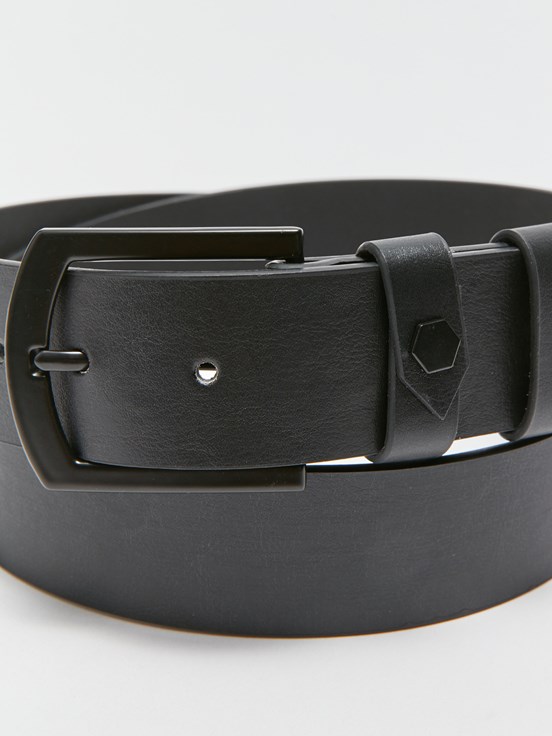 Deri Görünümlü Erkek Kemer SİYAH