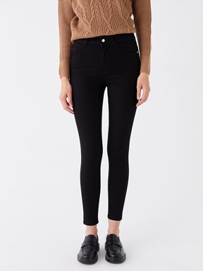 Yüksek Bel Push Up Kadın Jean Pantolon SİYAH RODEO