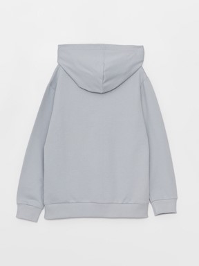 Kapüşonlu Star Wars Baskılı Uzun Kollu Erkek Çocuk Sweatshirt GRİ