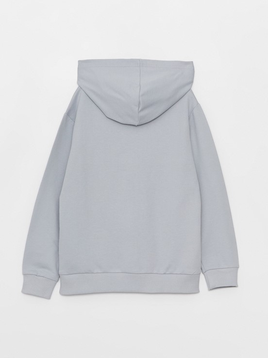 Kapüşonlu Star Wars Baskılı Uzun Kollu Erkek Çocuk Sweatshirt GRİ