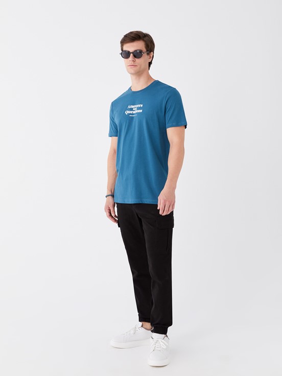 Slim Fit Gabardin Erkek Kargo Pantolon SİYAH