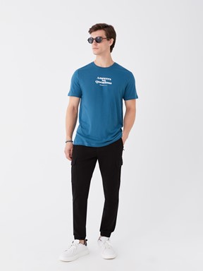 Slim Fit Gabardin Erkek Kargo Pantolon SİYAH