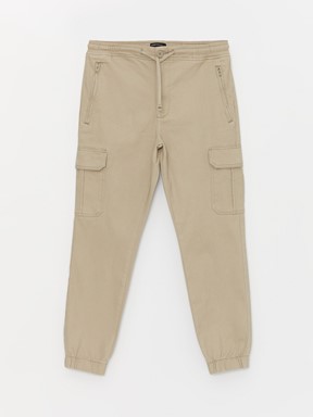 Slim Fit Gabardin Erkek Kargo Pantolon SİYAH