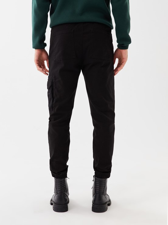 LCW CASUAL Standart Kalıp Gabardin Erkek Jogger Pantolon SİYAH