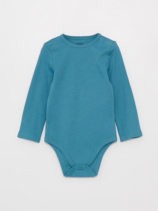 Bisiklet Yaka Uzun Kollu Baskılı Erkek Bebek Çıtçıtlı Body 2'li BEJ