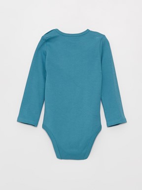 Bisiklet Yaka Uzun Kollu Baskılı Erkek Bebek Çıtçıtlı Body 2'li BEJ