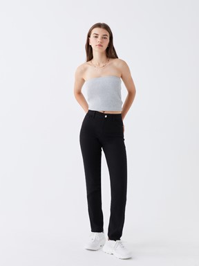 Yüksek Bel Slim Fit Kadın Jean Pantolon SİYAH RODEO