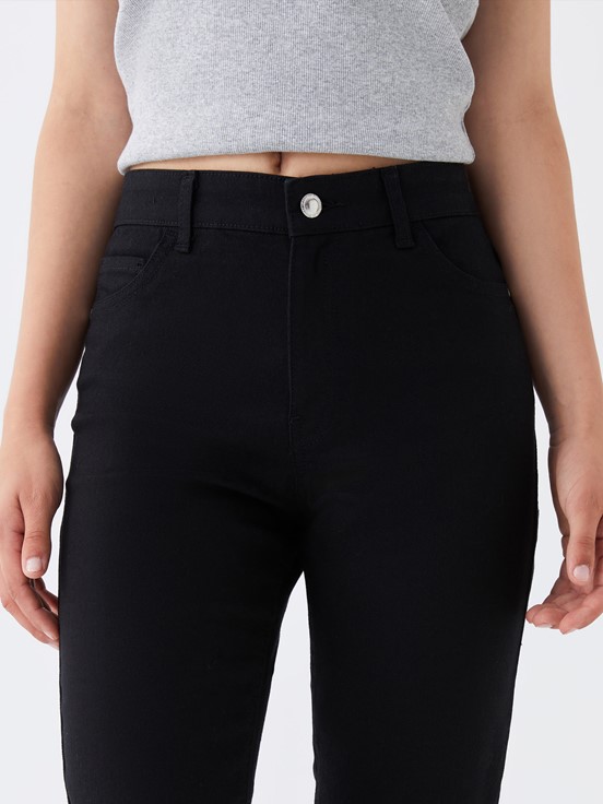 Yüksek Bel Slim Fit Kadın Jean Pantolon SİYAH RODEO