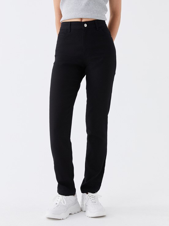 Yüksek Bel Slim Fit Kadın Jean Pantolon SİYAH RODEO