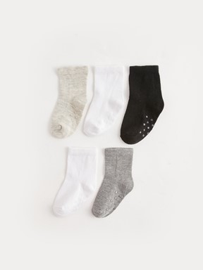 Basic Erkek Bebek Soket Çorap 5'li KIRIK BEYAZ MELANJ
