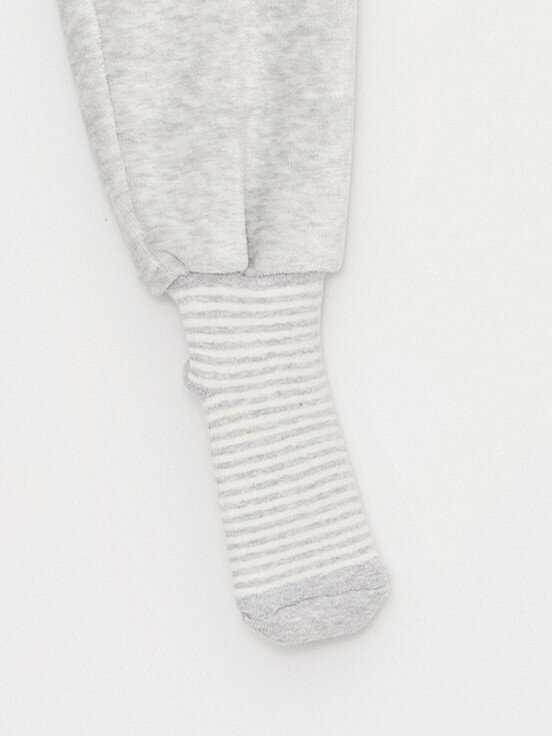 Beli Lastikli Kadife Kız Bebek Çoraplı Pijama Alt 2'li CANLI KIRMIZI