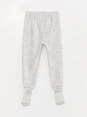 Beli Lastikli Kadife Kız Bebek Çoraplı Pijama Alt 2'li CANLI KIRMIZI