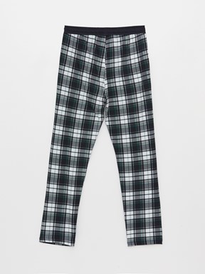 Standart Kalıp Ekose Erkek Pijama Alt LACİVERT BASKILI