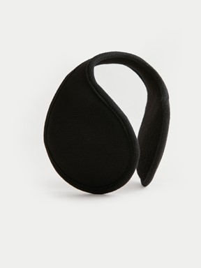 Düz Triko Erkek Kulaklık SİYAH