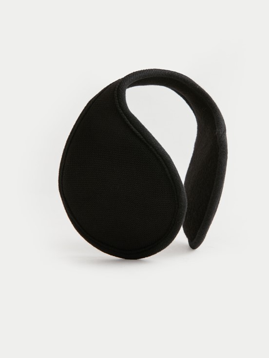 Düz Triko Erkek Kulaklık SİYAH