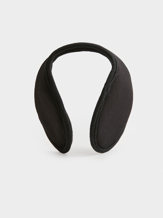 Düz Triko Erkek Kulaklık SİYAH