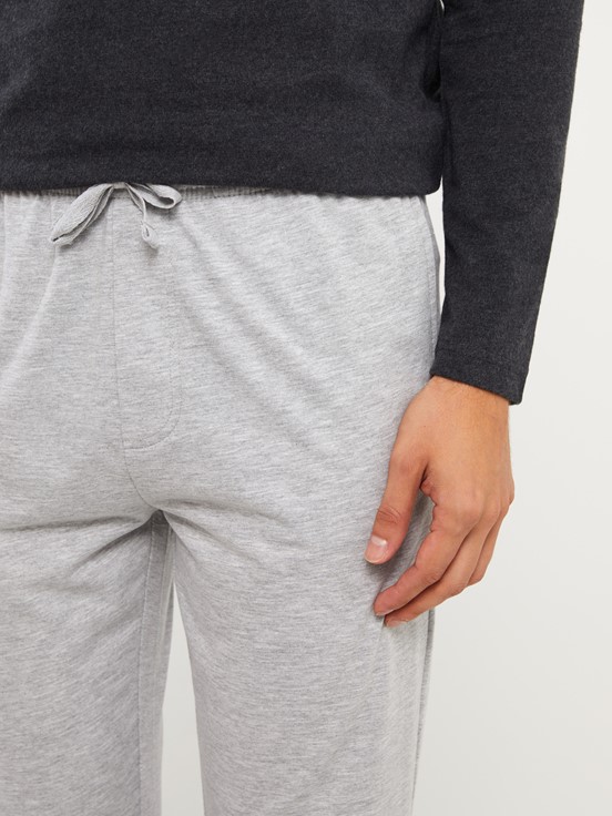 Standart Kalıp Erkek Pijama Alt GRİ MELANJ