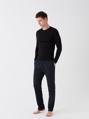 Standart Kalıp Erkek Pijama Alt LACİVERT BASKILI