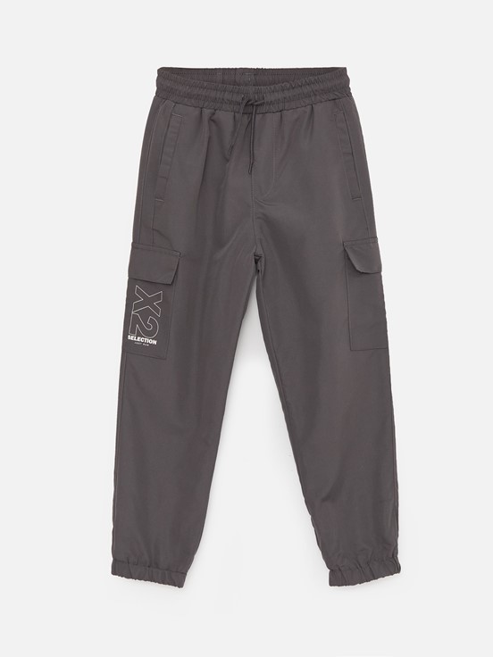 Beli Lastikli Polar Astarlı Erkek Çocuk Jogger Pantolon KOYU GRİ