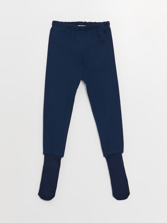 Beli Lastikli Erkek Bebek Çoraplı Pijama Alt 2'li LACİVERT