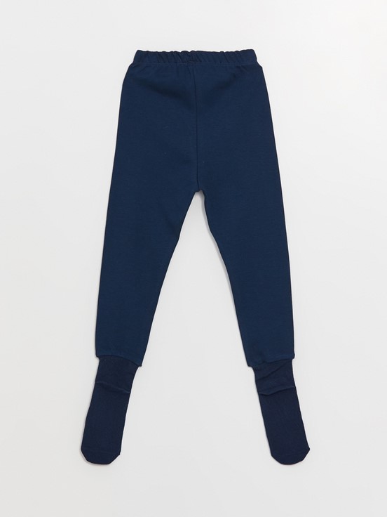 Beli Lastikli Erkek Bebek Çoraplı Pijama Alt 2'li LACİVERT
