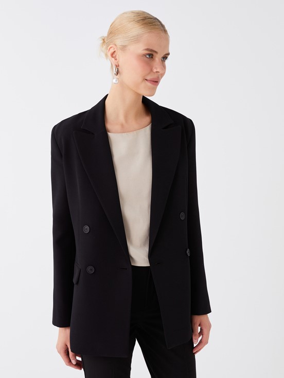 LCW CLASSIC Düz Uzun Kollu Kadın Blazer Ceket YENİ SİYAH