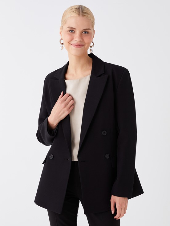 LCW CLASSIC Düz Uzun Kollu Kadın Blazer Ceket YENİ SİYAH