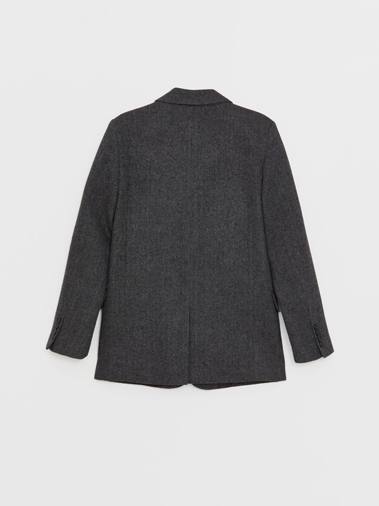 LCW CLASSIC Düz Uzun Kollu Kadın Blazer Ceket ANTRASİT MELANJ
