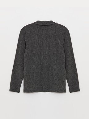 LCW CASUAL Polo Yaka Düz Uzun Kollu Kadın Tişört YENİ SİYAH