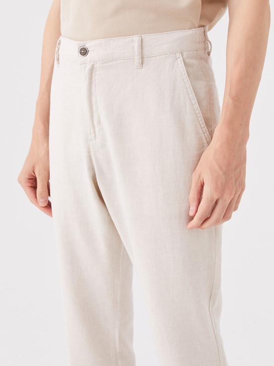 Slim Fit Erkek Chino Pantolon BEJ