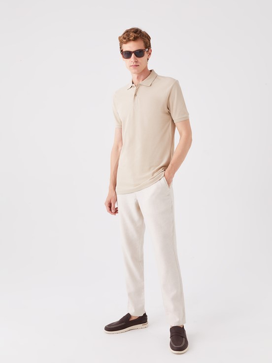 Slim Fit Erkek Chino Pantolon BEJ
