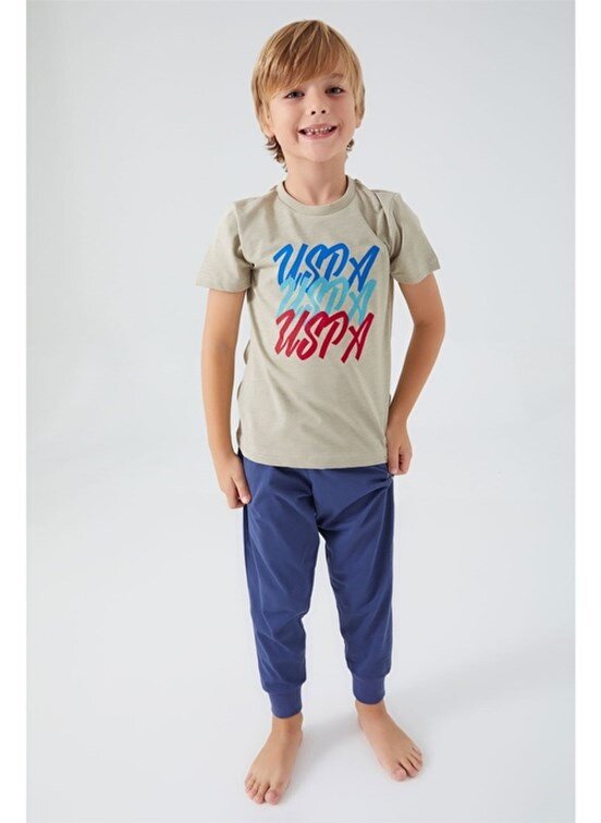 U.S. Polo Assn Erkek Çocuk Kısa Kol Pijama Takım