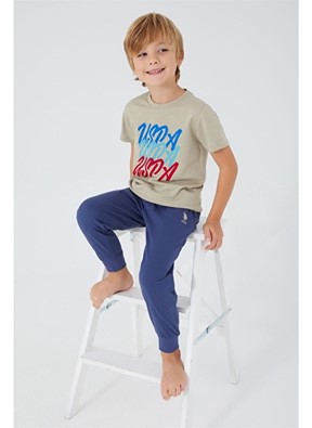 U.S. Polo Assn Erkek Çocuk Kısa Kol Pijama Takım
