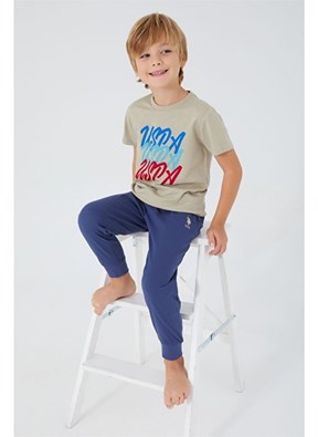 U.S. Polo Assn Erkek Çocuk Kısa Kol Pijama Takım
